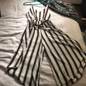 She & Sky Striped Jumpsuit